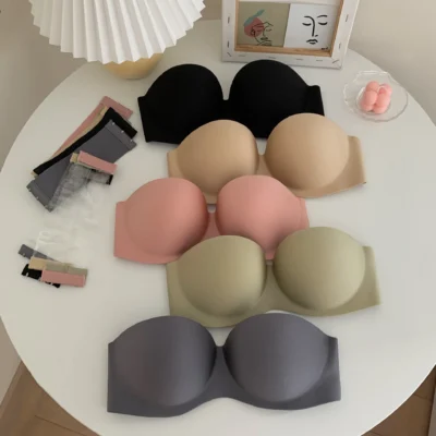 Women Sexy Strapless Bra Wireless Female Tube Top Solid Push Up Thin Bras Underwear Convertible Straps Ladies Lingerie Bras 2022 - Image 6