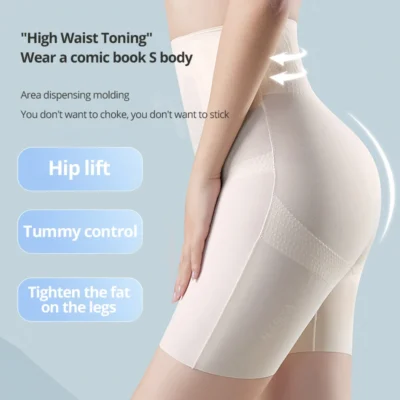 Flarixa Ultra Thin Ice Silk Shapewear High Waist Belly Slimming Panties Tummy Control Underwear Women Safety Pants Under Skirt - Image 3