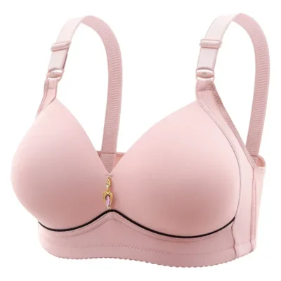 Mom Brassiere Without Steel Ring Breathable Gathered Ladies Underwear Non-magnetic Thin Cup Glossy Obese Female Ladies Bra - Image 2