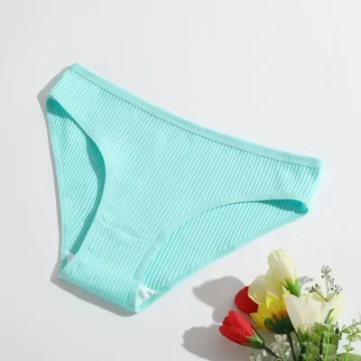 Seamless Panties Ribbed Cotton Briefs Ladies Low Waist Bikini Panty Sports Underwear Girls Breathable Solid Color Underpants - Image 5