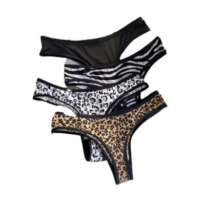 Low Cut Ultra Thin Thong Women Seamless T-shaped Panties Girls Bikini G-string Solid Leopard Underwear - Image 5