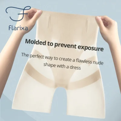 Flarixa Ultra Thin Ice Silk Shapewear High Waist Belly Slimming Panties Tummy Control Underwear Women Safety Pants Under Skirt - Image 6