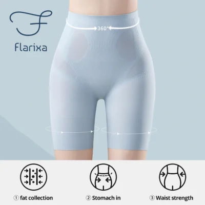 Flarixa Ultra Thin Ice Silk Shapewear High Waist Belly Slimming Panties Tummy Control Underwear Women Safety Pants Under Skirt - Image 2