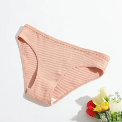 Seamless Panties Ribbed Cotton Briefs Ladies Low Waist Bikini Panty Sports Underwear Girls Breathable Solid Color Underpants - Image 6