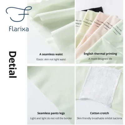 Flarixa Cool Sensation Pants for Under Skirt Women Boxers Underwear Ultra Thin Ice Silk Boyshort Anti Chafing Safety Pants - Image 5