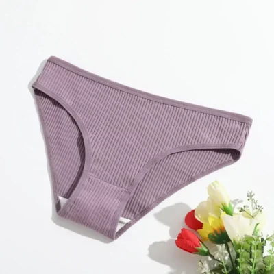 Seamless Panties Ribbed Cotton Briefs Ladies Low Waist Bikini Panty Sports Underwear Girls Breathable Solid Color Underpants - Image 3